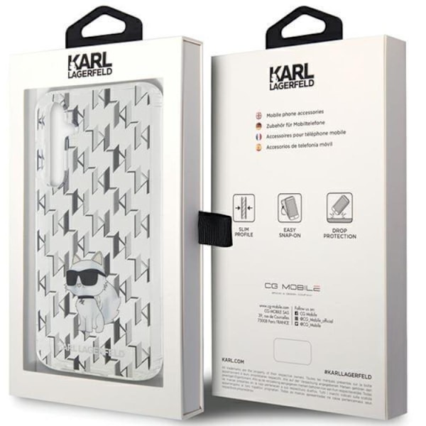 Karl Lagerfeld Galaxy S23 FE Mobilskal Monogram Choupette - Transaprent