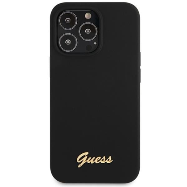 Guess iPhone 13 Pro Max -puhelinkuori Script Gold Logo - Musta Black