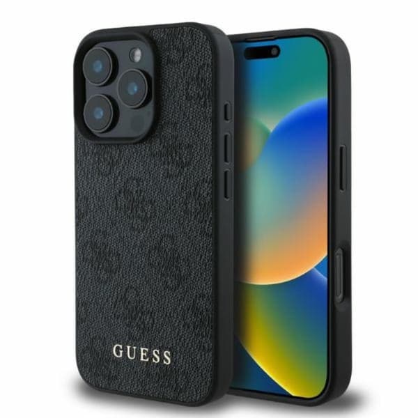 Guess telefontaske til iPhone 16 Pro Max 4G Metal Guld Logo - Sort Black