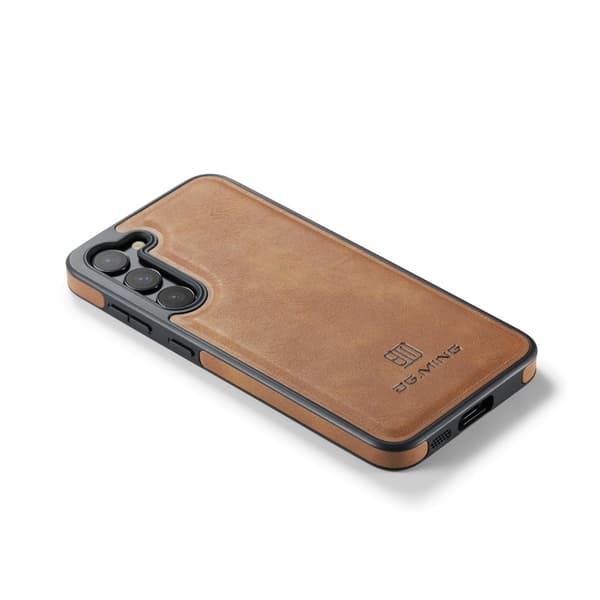 DG.MING Mobilskal till Samsung Galaxy S22 5G PU Läder Coated Brun