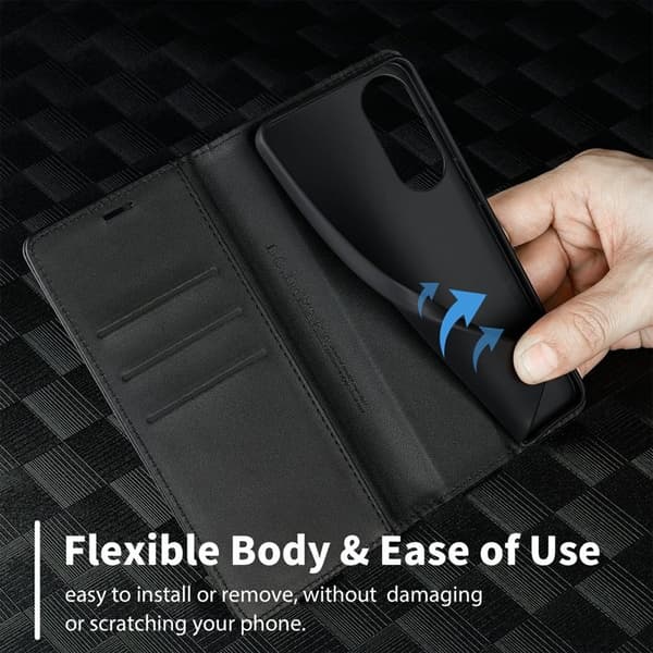 LC.IMEEKE Samsung Galaxy S25 Edge Plånboksfodral Konstläder - Vit