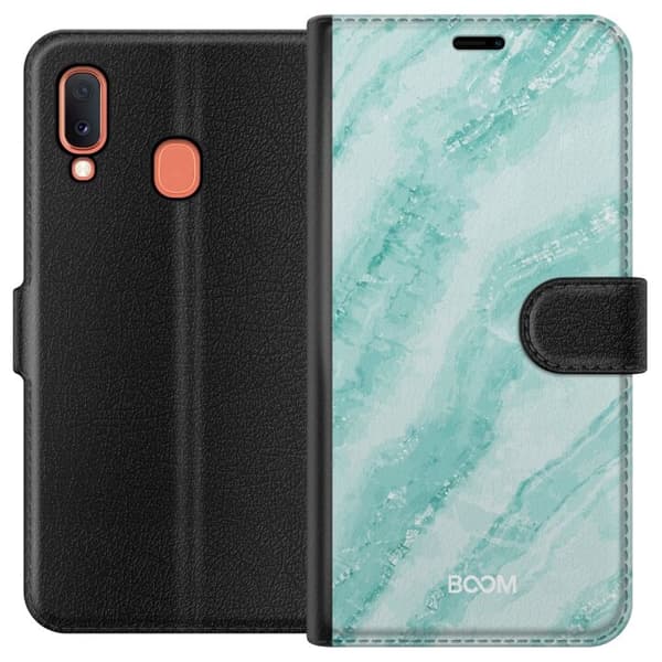 Pungcover til Samsung Galaxy A20e med Mint Marble