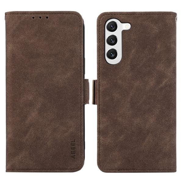 ABEEL Samsung Galaxy S22+ 5G Plånboksfodral Case Konstläder Brun