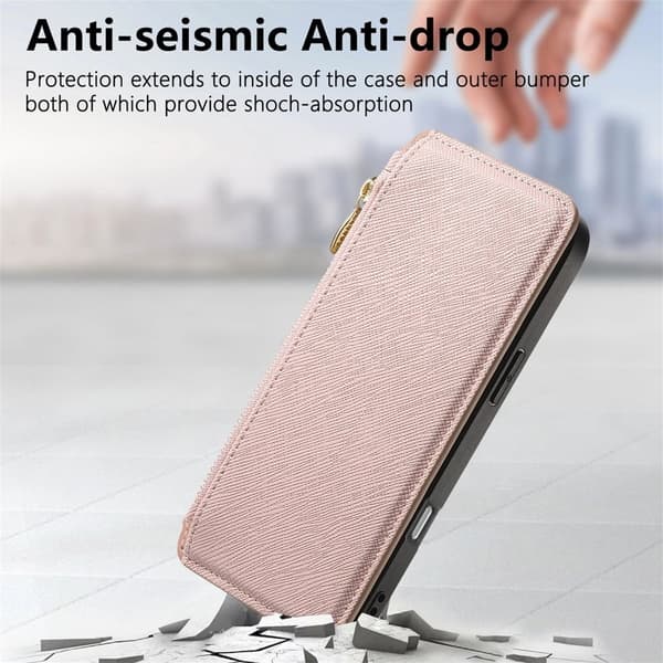 CASENEO iPhone 16 Pro Max Plånboksfodral Konstläder - Rosa