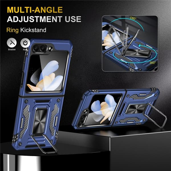 Mobilskal till Galaxy Z Flip7 FE/Z Flip6 Armor Kickstand Blå