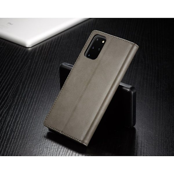 LC.IMEEKE Leather Stand Plånboksfodral för Samsung Galaxy S20 Plus - Grå