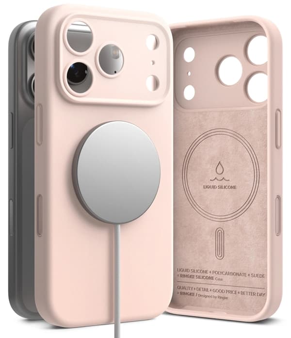 Ringke Mobilskal För iPhone 18 Pro Magsafe Magnetic Silikon - Rosa Sand