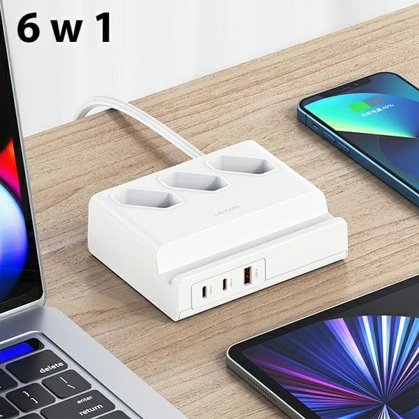 USAMS Grendosa 65W Super Si USB Förlängning (US-CC160) – Vit