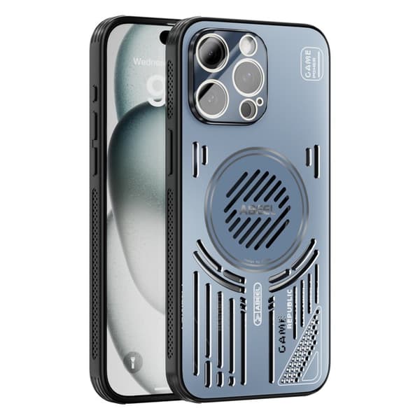ABEEL Mobilskal till iPhone 15 Pro Aluminium + PC + TPU - Blå
