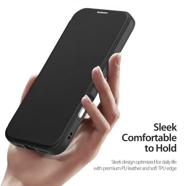 DUX DUCIS iPhone 17 Pro Max Äkta Läder Plånboksfodral - Svart Svart