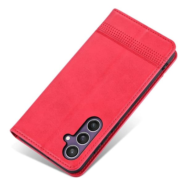 AZNS Samsung Galaxy S24 FE Plånboksfodral Konstläder - Röd