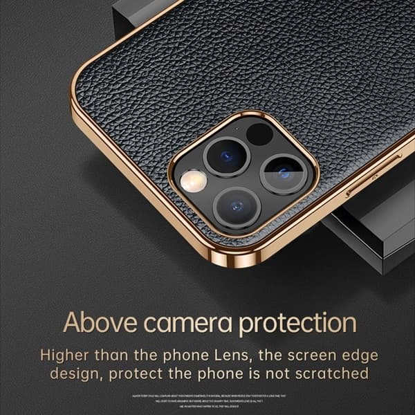 SULADA Mobilskal till iPhone 14 Pro Electroplating PU Läder Svart