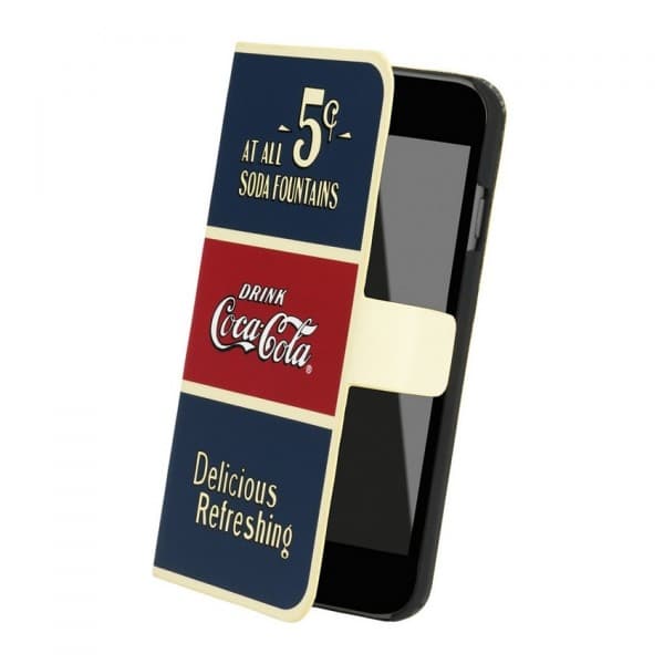 Coca-Cola Booklet till Apple iPhone 6(S) Plus - Old 5 Cents Mönster