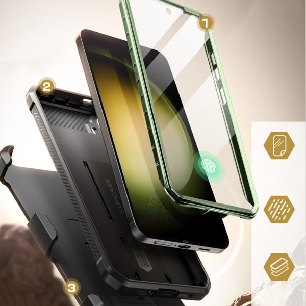 [2-sæt] SupCase Galaxy S24 mobiltaske Unicorn Beetle Pro - Gyldent