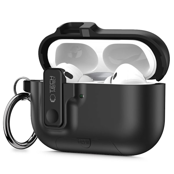 Tech-Protect Apple Airpods Pro 3 Etui Slim Hook - Sort Svart