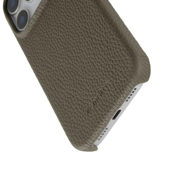 MELKCO Mobilskal till iPhone 17 Pro Äkta Läder PC Grå