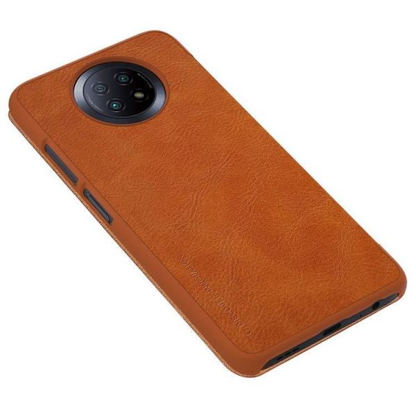 Nillkin Qin Läder Fodral Xiaomi Redmi Note 9T 5G - Brun Brun