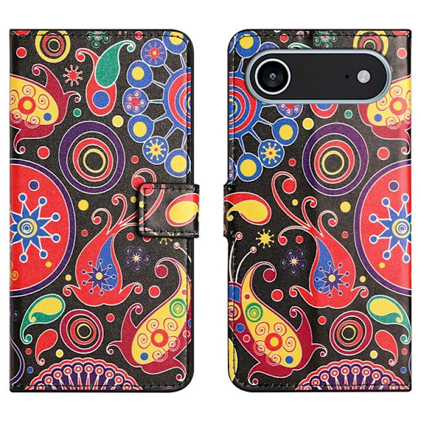 iPhone Air Konstläder Plånboksfodral Pattern Print - Maneter Svart