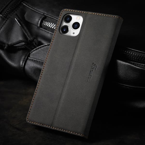 FORWENW F1 Series Plånboksfodral för iPhone 12 Pro Max - Konstläder - Svart