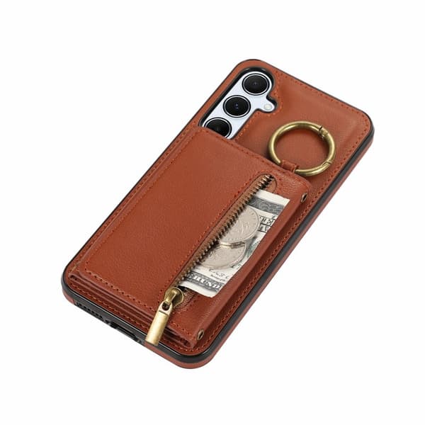 Plånboksfodral för Samsung Galaxy S26 Plus Konstläder Kickstand - Brun