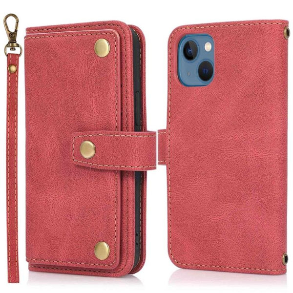 iPhone 14 Plus Plånboksfodral Flip - Röd Röd