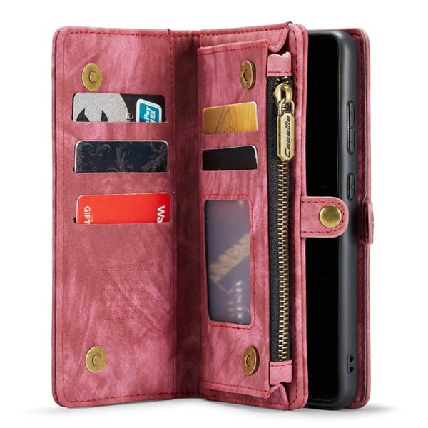 CASEME för Samsung Galaxy S20 FE 2-i-1 Konstläder Plånboksfodral Röd