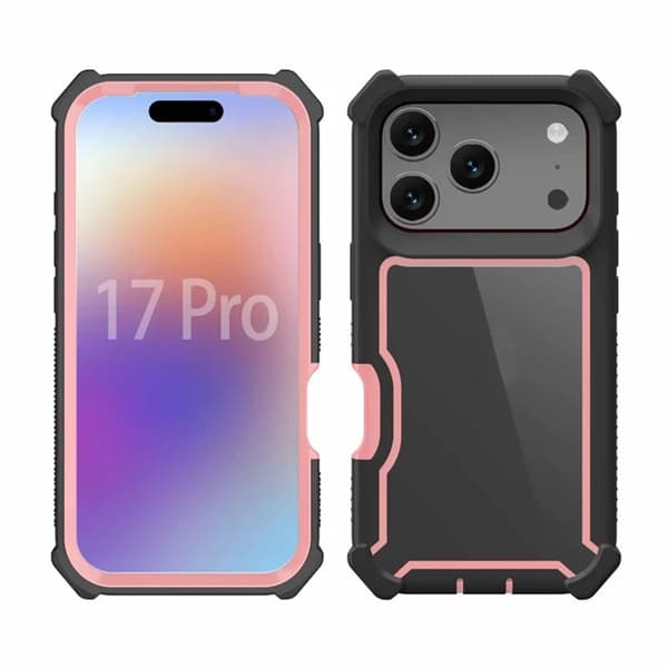 Mobilskal till iPhone 17 Pro TPU + PC Shockproof - Svart/Roséguld Roséguld