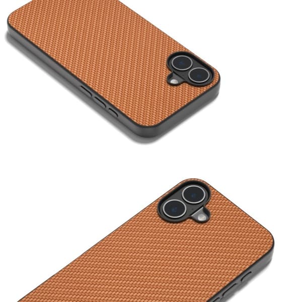 ABEEL Mobilskal till iPhone 16 Plus Hybrid Kolfiber Ljusbrun