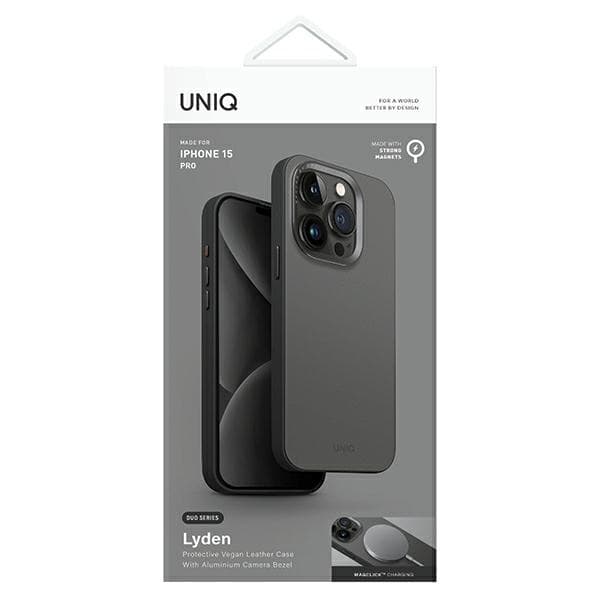 UNIQ Mobilskal till iPhone 15 Pro MagSafe Lyden DS - Grå-svart