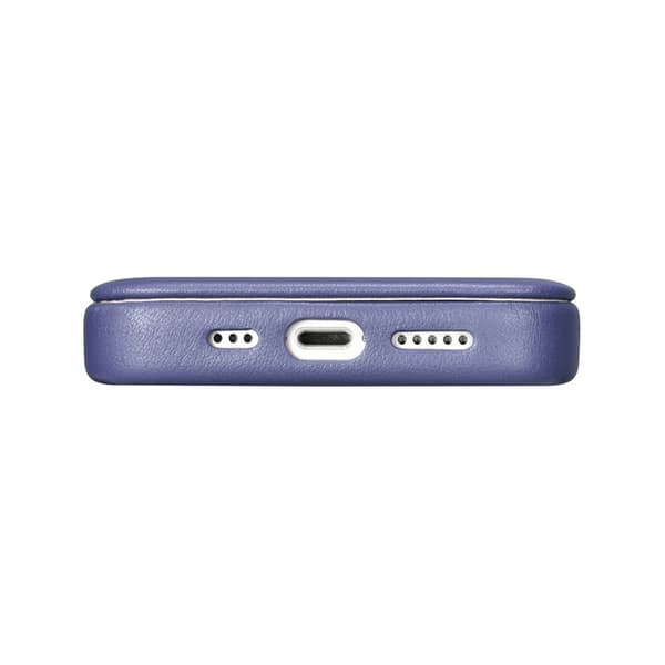 iCarer iPhone 14 Pro Max Plånboksfodral MagSafe CE Äkta Läder Lila