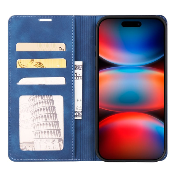 FORWENW iPhone 17 Pro Plånboksfodral Konstläder - Blå