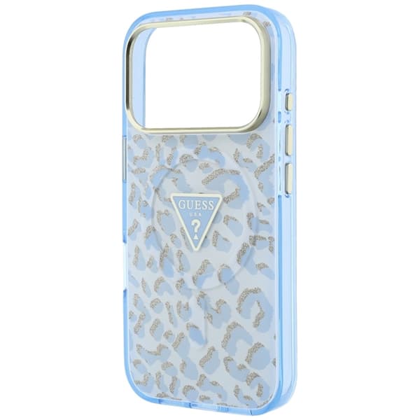 Guess Mobilskal För iPhone 18 Pro/17 Pro Magsafe IML Leopard Glitter