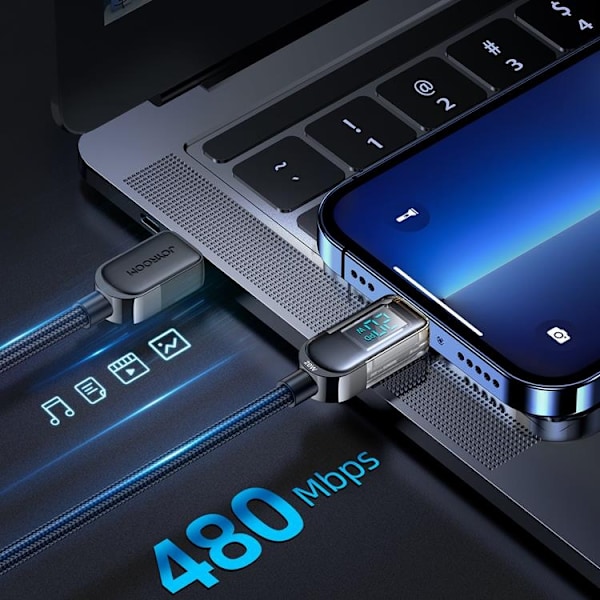 Joyroom USB-C till Lightning kabel 20W Power Display 1.2m Svart