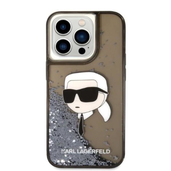 Karl Lagerfeld iPhone 14 Pro Max Skal Liquid Glitter Head - Svar