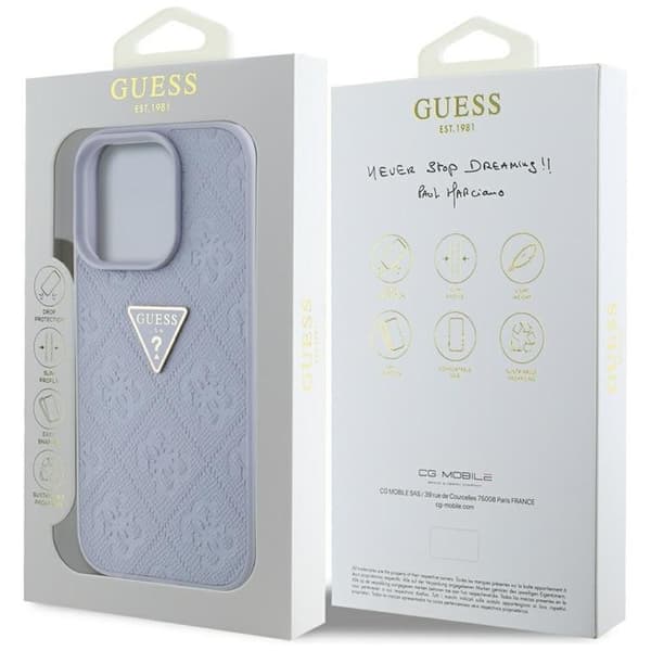 Guess Mobilskal till iPhone 16 Pro Max Hot Stamp 4G Triangle Logo - Lila Lila