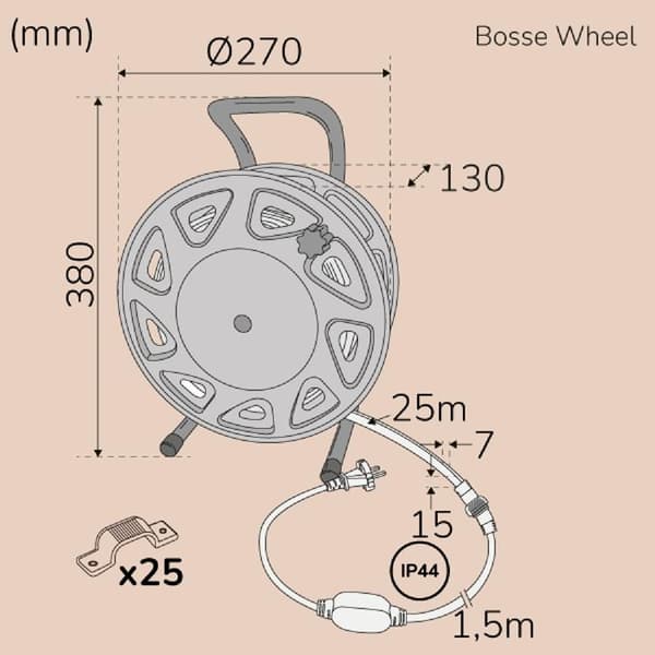 LLIT Ledstrip Arbetsbelysning 25m IP65 4000K 200W 20000lm Vit