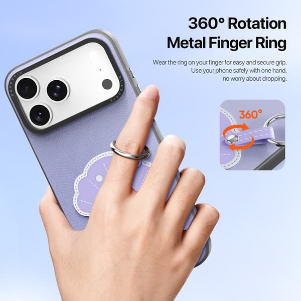 DUX DUCIS Mobilskal till iPhone 17 Pro med Fingerring/Rem Luvy Series Lila