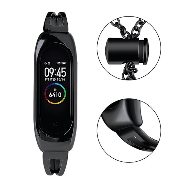 Xiaomi Mi Band 6/5/4/3 Armband i metall - Svart