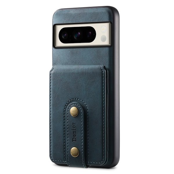 DENIOR D14 Google Pixel 8 Pro Magnetfodral Kortväska PC+TPU Blå