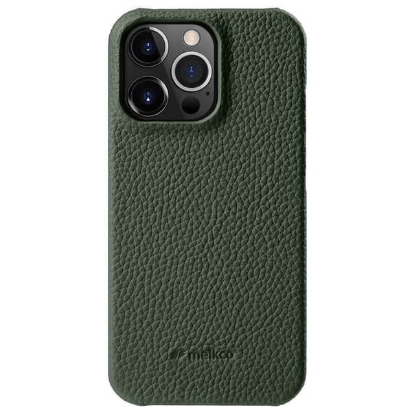 MELKCO Mobilskal till iPhone 13 Pro Max Äkta Läder + PC - Grön