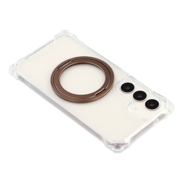 Mobilskal för Samsung Galaxy S26 Plus Magnetiskt Ring Kickstand TPU + PC - Brun