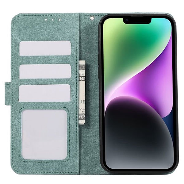 ABEEL iPhone 14 Plus Plånboksfodral KonstLäder RFID-Skydd - Blå
