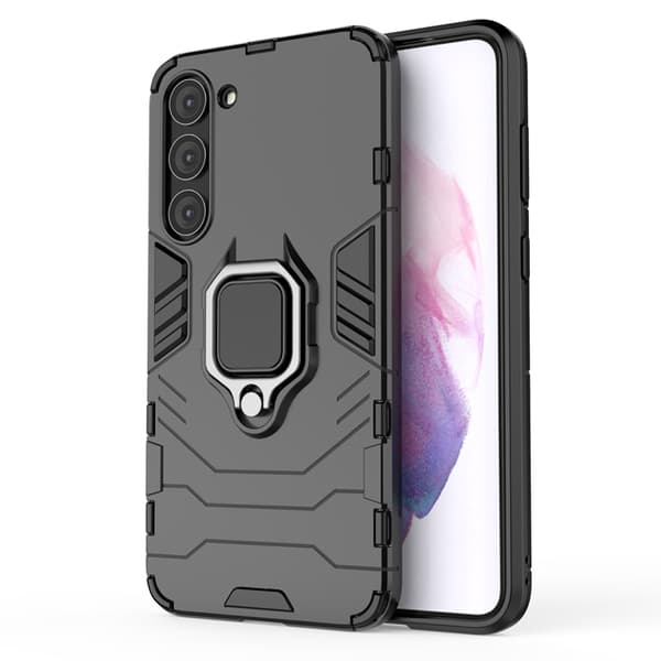 Galaxy S23 Plus Mobilcover Ring Armor Magnetisk Holder - Sort Black