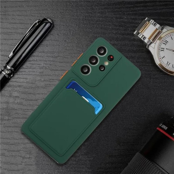 Galaxy S23 Ultra Mobile Case -korttikotelo TPU - Midnight Green