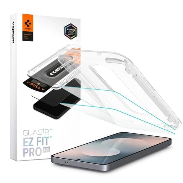 Spigen [2-Pack] Galaxy S25 FE Härdat glas Skärmskydd EZ Fit Pro Transparent