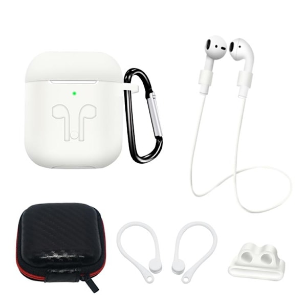 [5-Pack] Airpods 1/2 Tilbehørssæt - Hvid Vit