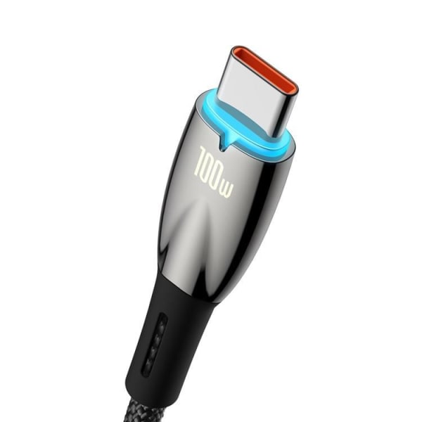 Baseus Glimmer USB-A till USB-C 100W Kabel 2m - Svart