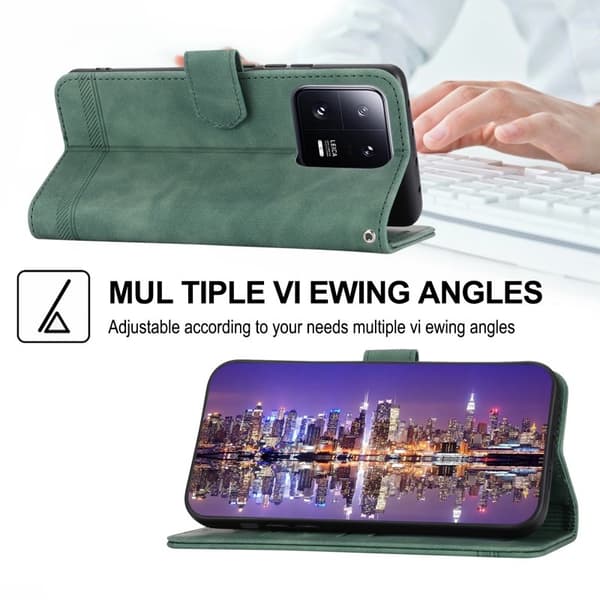DIERFENG DF-03 Plånboksfodral för Xiaomi 13 Pro 5G Konstläder - Grön