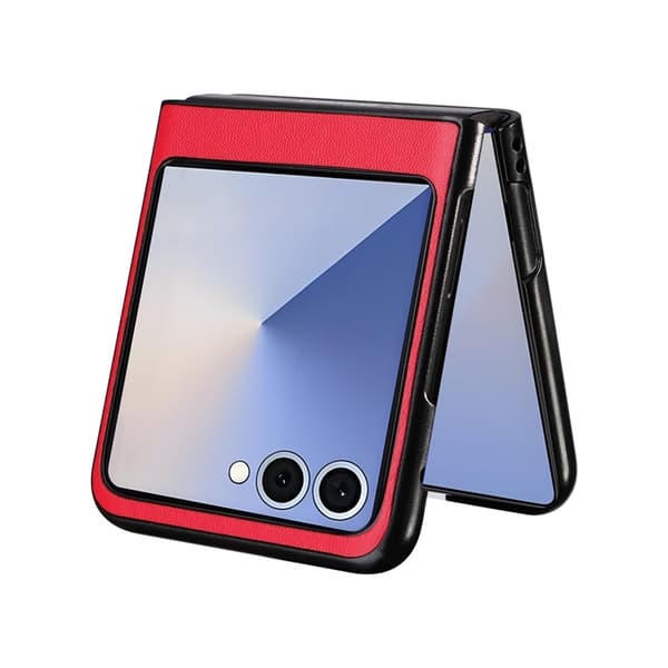 Mobilskal till Galaxy Z Flip7 PU Läder Protective - Röd Röd