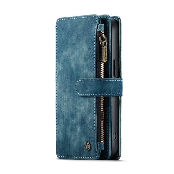 CASEME Konstläder Plånboksfodral för iPhone 12/12 Pro med rem - Grön
